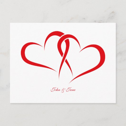 Two Hearts Together-partnerontwerp Briefkaart (Voorkant)