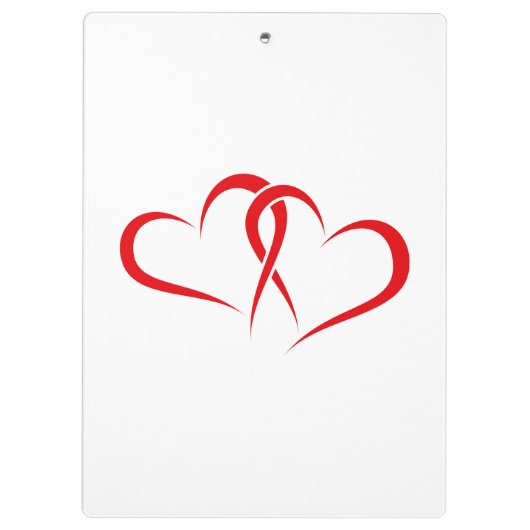 Two Hearts Together-partnerontwerp Klembord (Achterkant)