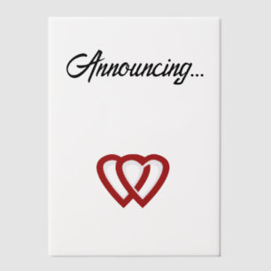 Two Hearts verloving aangekondigd Vellum Uitnodigingen