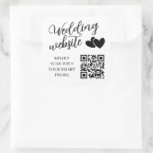 Two Hearts Wedding Website QR Code Vierkante Sticker (Tas)
