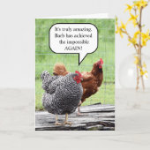 Two Hens Happy Birthday Humor Kaart (Gele Bloem)