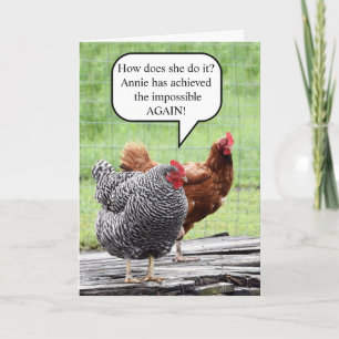Two Hens Happy Birthday Humor Kaart