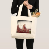 Two Horse Amish Team Faux Grote Tote Bag (Voorkant (product))