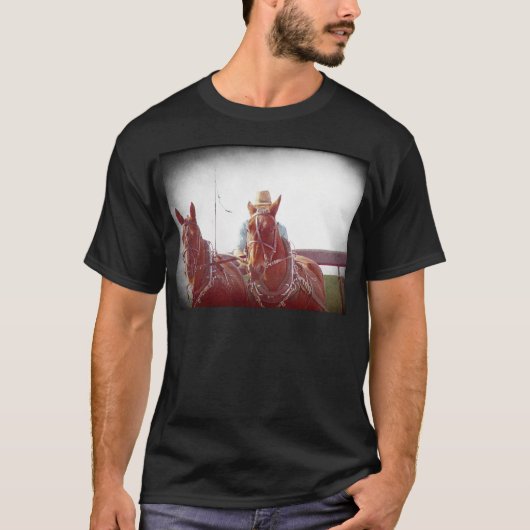 Two Horse Amish Team Faux T-shirt (Voorkant)