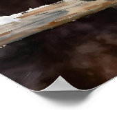 Two Horses on a Snowy Farm Under the Moon Poster (Hoek)