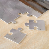 Two Horses on a Snowy Farm under the Moonlight  Legpuzzel (Zijkant)