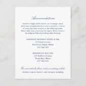 Two Hotels Wedding Insert Card - Penobscot Informatiekaartje (Voorkant)
