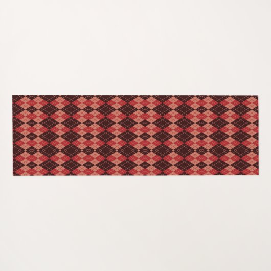 Two images of a red and black plaid rectangular  yogamat (Achterkant (horizontaal))