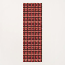 Two images of a red and black plaid rectangular  yogamat