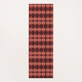 Two images of a red and black plaid rectangular  yogamat (Achterkant)