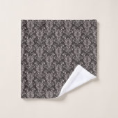 Two images of dark gray towels bad handdoek (Wasdoekje)