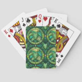 Two images of playing cards with tropical  pokerkaarten
