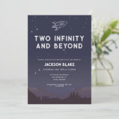 Two Infinity en Beyond Second Birthday Party Kaart (Staand voorkant)