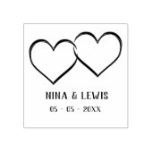 Two Intertwined Hearts Names & Date for Wedding Rubberstempel (Afrduk)