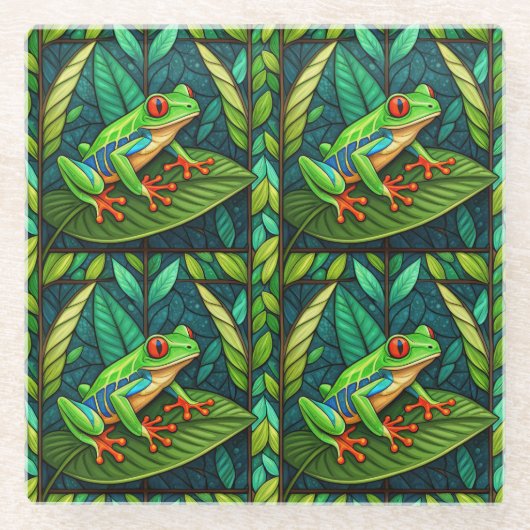 Two intricately designed panels feature vibrant  glazen onderzetter (Voorkant)