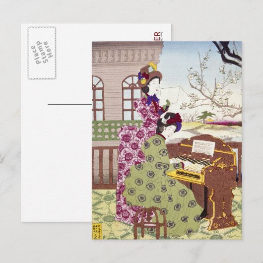 Two Japanese Ladies, C1890 Briefkaart (Voorkant / Achterkant)