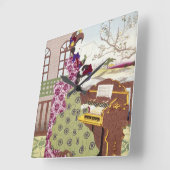 Two Japanese Ladies, C1890 Vierkante Klok (Hoek)