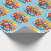 Two jumping cartoon dolphin cadeaupapier (Hoek)