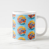 Two jumping cartoon dolphin grote koffiekop (Rechts)