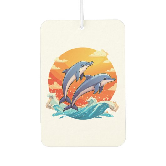 Two jumping cartoon dolphin luchtverfrisser (Voorkant)