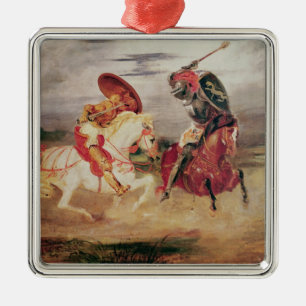 Two Knight Fighting in a Landscape, c.1824 Metalen Ornament