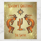 Two Kokopelli Wijn Etiket (Enkel label)