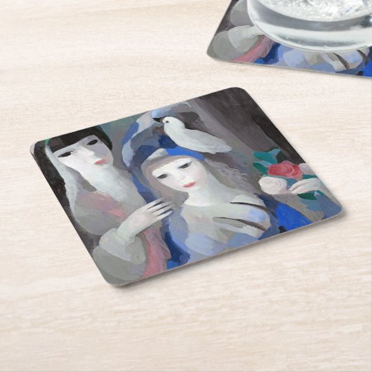 Two Lady en Dove, Marie Laurencin Kartonnen Onderzetters (Schuin)