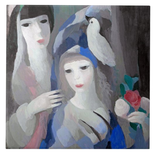 Two Lady en Dove, Marie Laurencin Tegeltje (Voorkant)