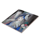 Two Lady en Dove, Marie Laurencin Tegeltje (Zijkant)