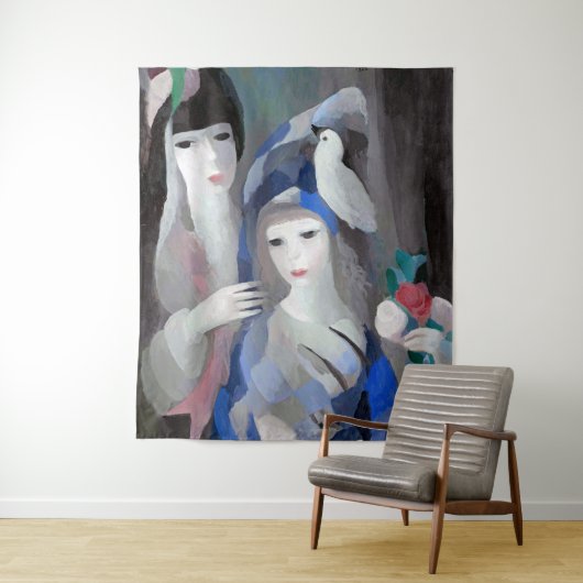 Two Lady en Dove, Marie Laurencin Wandkleed (In situ)