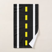 Two Lane Road Bath Towels (Black, White & Yellow) Bad Handdoek (Handdoek)
