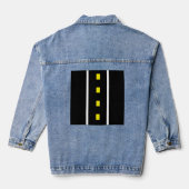 Two Lane Road Denim Jacket (zwart, wit & geel) (Achterkant)