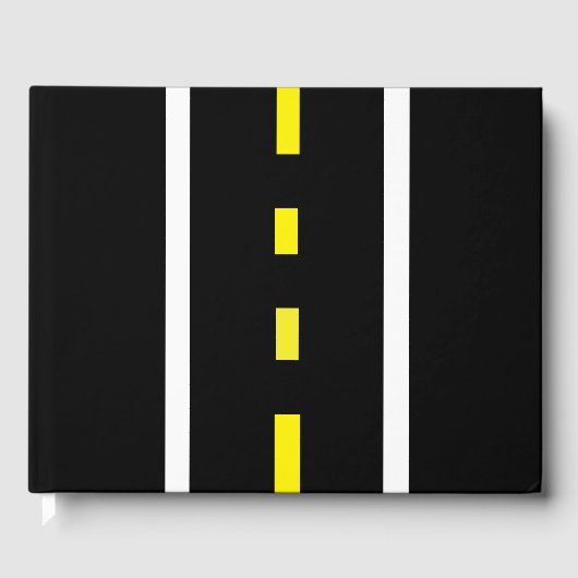 Two Lane Road Gastenboek (Zwart, Wit & Geel) (Voorkant)