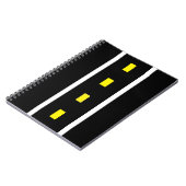 Two Lane Road Notitieboek (zwart, wit & geel) (Linkerzijde)