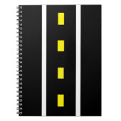 Two Lane Road Notitieboek (zwart, wit & geel) (Voorkant)