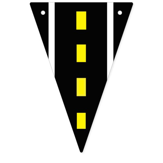 Two Lane Road Party Banner (zwart, wit en geel) (Eerste vlag)