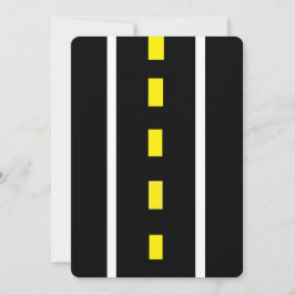 Two Lane Road Wenskaart (zwart, wit & geel