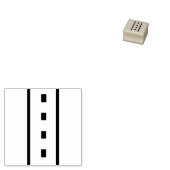 Two Lane Road Wood Stamp (zwart, wit & geel) Rubberstempel (Gestempeld)