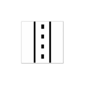 Two Lane Road Wood Stamp (zwart, wit & geel) Rubberstempel (Afrduk)