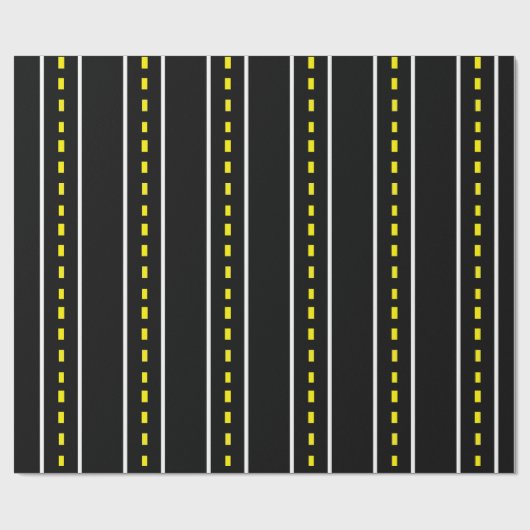 Two Lane Road Wrapping Papier (Zwart & Wit) (Vlak)