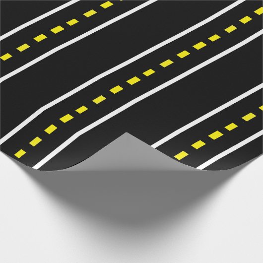 Two Lane Road Wrapping Papier (Zwart & Wit) (Hoek)