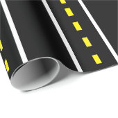 Two Lane Road Wrapping Papier (Zwart & Wit) (Rol Hoek)