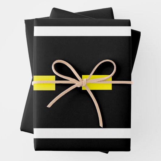 Two Lane Road Wrapping Papier (zwart, wit, geel Inpakpapier Vel (In situ)