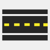 Two Lane Road Wrapping Papier (zwart, wit, geel Inpakpapier Vel (Voorkant)
