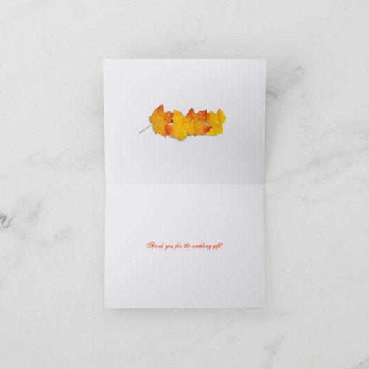 Two Leaves Silver Dank u bericht Kaart (Binnen)