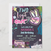 Two Legit To Quit 2e verluizing 90s Hip Hop Feest Kaart (Voorkant)