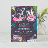 Two Legit To Quit 2e verluizing 90s Hip Hop Feest Kaart (Staand voorkant)