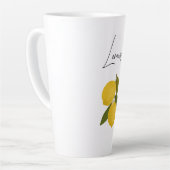 Two Lemons with Green Leaves | Fresh Citrus  Latte Mok (Linkerhoek)