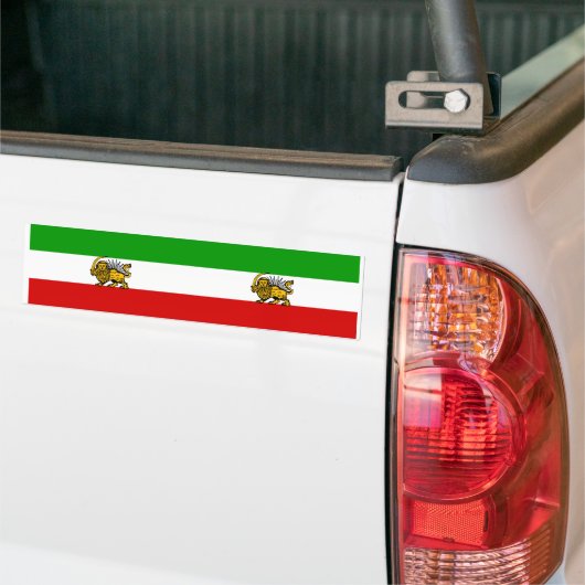 TWO Lion & Sun Iran Flags Bumpersticker (Op Truck)