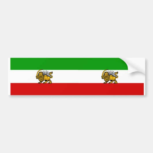 TWO Lion & Sun Iran Flags Bumpersticker (Voorkant)
